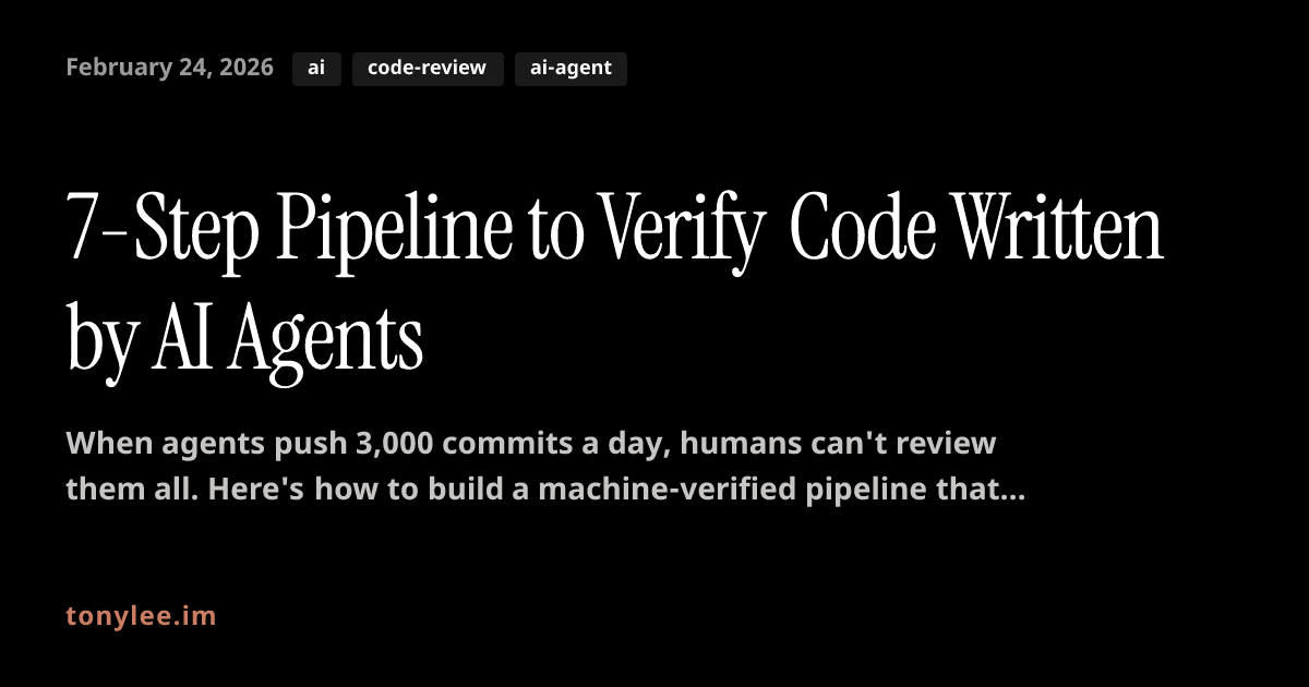 7-Step Pipeline to Verify Code Written by AI Agents